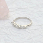 14k gold marquise lab grown diamond wedding band, styled on model showing fine craftsmanship