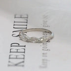 14k gold marquise lab grown diamond wedding band, sparkle detail shot showing fine craftsmanship