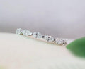 14k gold marquise stackable lab grown diamond eternity band, front view showing fine craftsmanship
