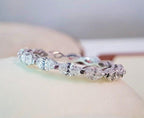 14k gold marquise stackable lab grown diamond eternity band, detailed close-up showing fine craftsmanship