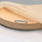 14k gold round lab grown diamond wedding band, front view showing fine craftsmanship for elegant everyday wear