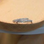 14k gold round lab grown diamond wedding band, side profile view showing fine craftsmanship for elegant everyday wear