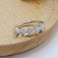 14k gold round dainty lab grown diamond wedding band, front view showing fine craftsmanship