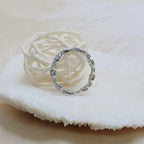 14k gold round lab grown diamond wedding band, side profile view showing fine craftsmanship with brilliant sparkle