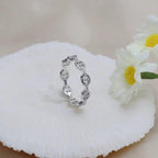 14k gold round lab grown diamond wedding band, lifestyle shot showing fine craftsmanship
