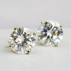 14k gold round prong-set lab grown diamond stud earrings, full product view showing fine craftsmanship