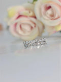14k gold round stackable lab grown diamond eternity band, front view showing fine craftsmanship