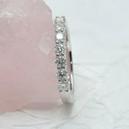 14k gold round stackable lab grown diamond wedding band, sparkle detail shot with brilliant sparkle