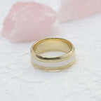 14k gold round two-tone lab grown diamond wedding band, sparkle detail shot showing fine craftsmanship